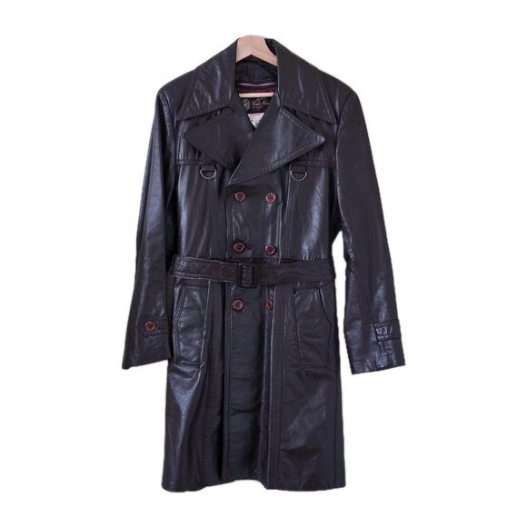 Cosa Nova Other - Vtg Cosa Nova Leather Trench Coat Men 36 Brown Belt Canada Quilted Remove Lining